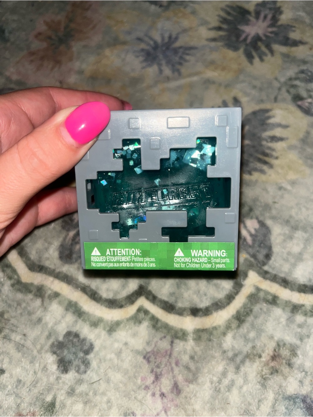 Minecraft Creeper Shaped Toy Block - blue squishy